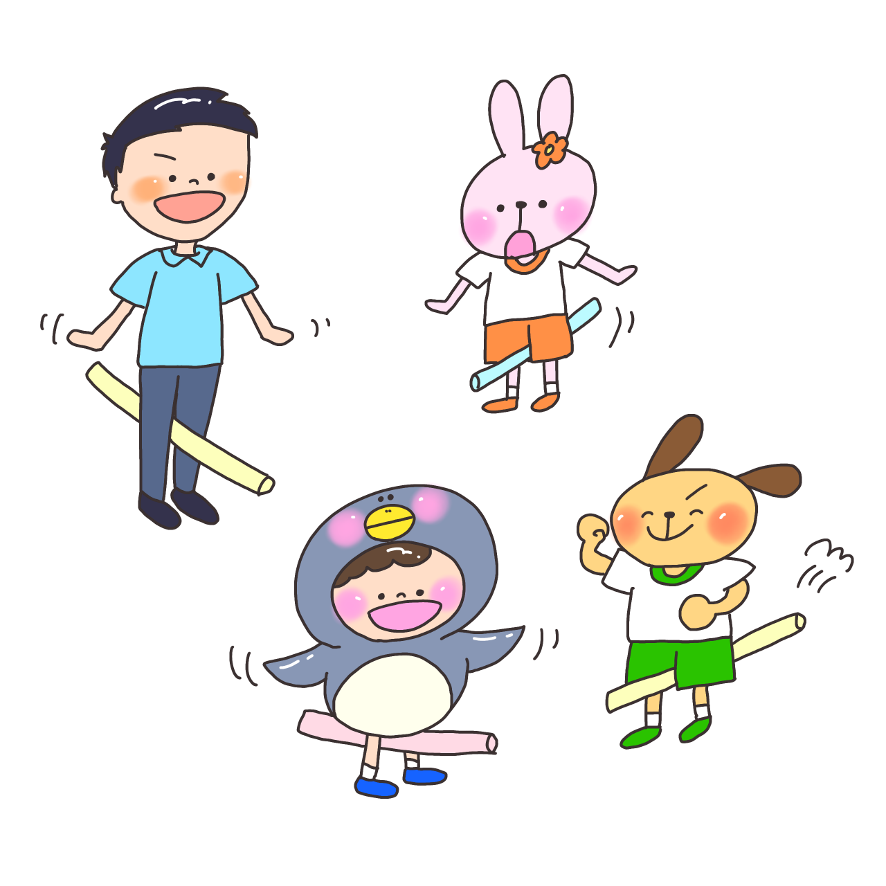 股に挟んでペンギン歩き