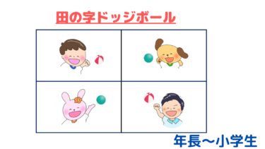 子どもとボールがどんどん動く！「田の字ドッジボール」