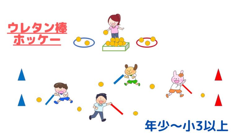 全員がゴールできる！「ウレタン棒ホッケー」